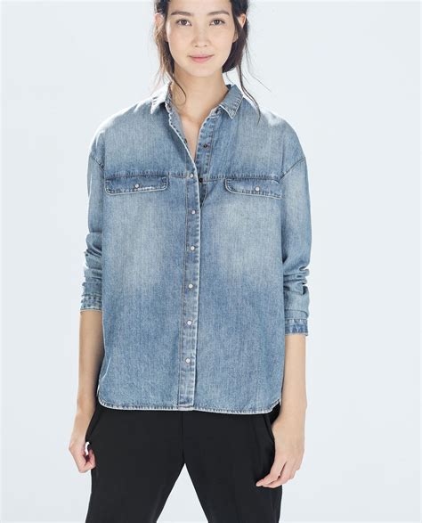 oversized denim shirt zara.